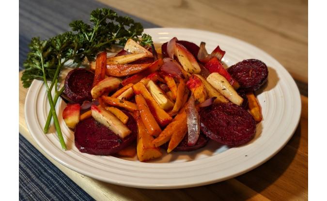 Cider Vinaigrette Roasted Root Vegetables