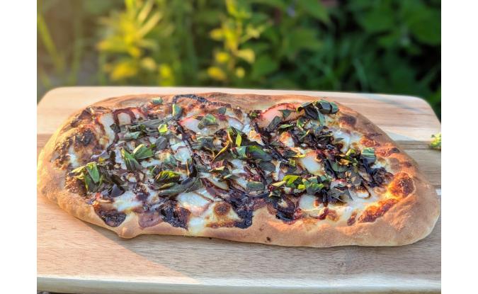 Peach and Balsamic Flatbread Pizza