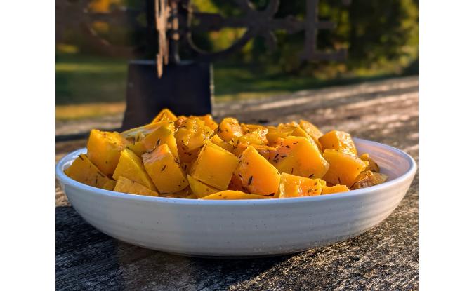 Roasted Winter Squash with Maple & Herbs